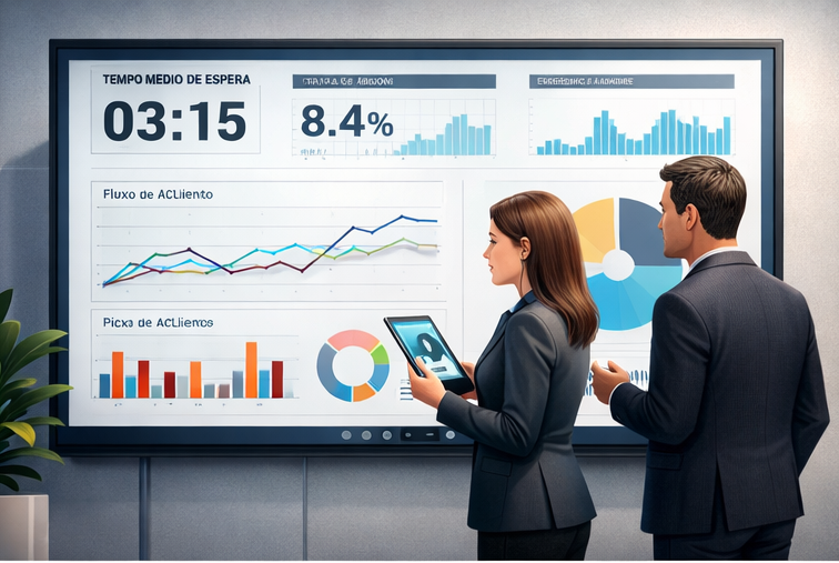 Dashboard analítico de filas