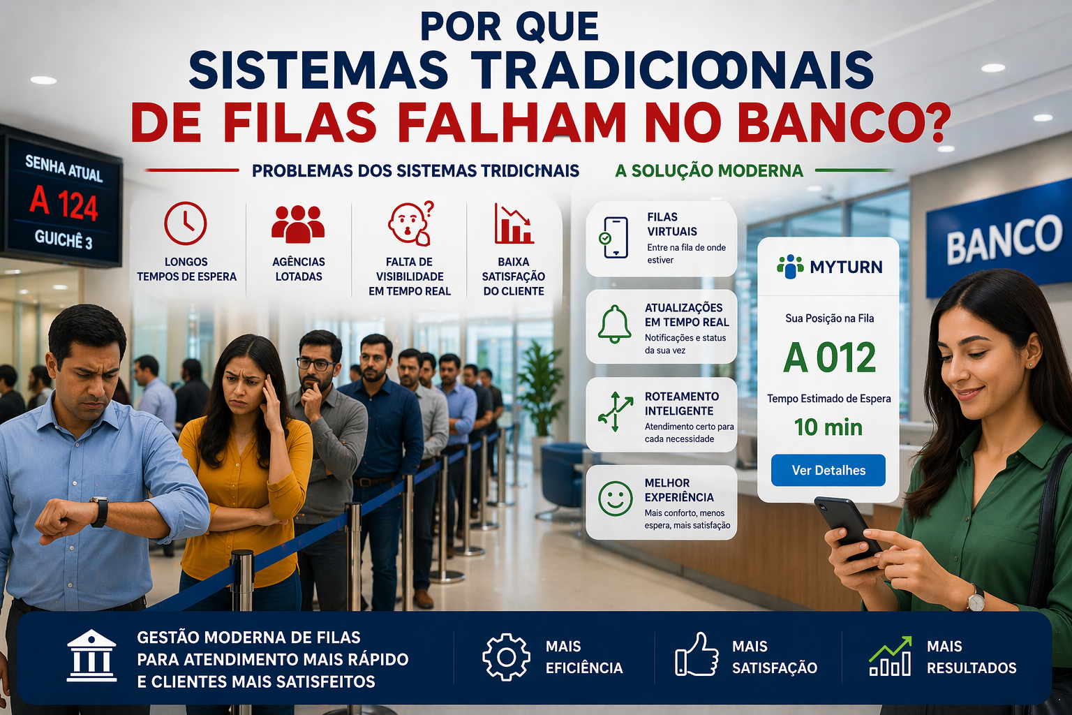 Por Que Sistemas Tradicionais de Filas Falham no Setor Bancário